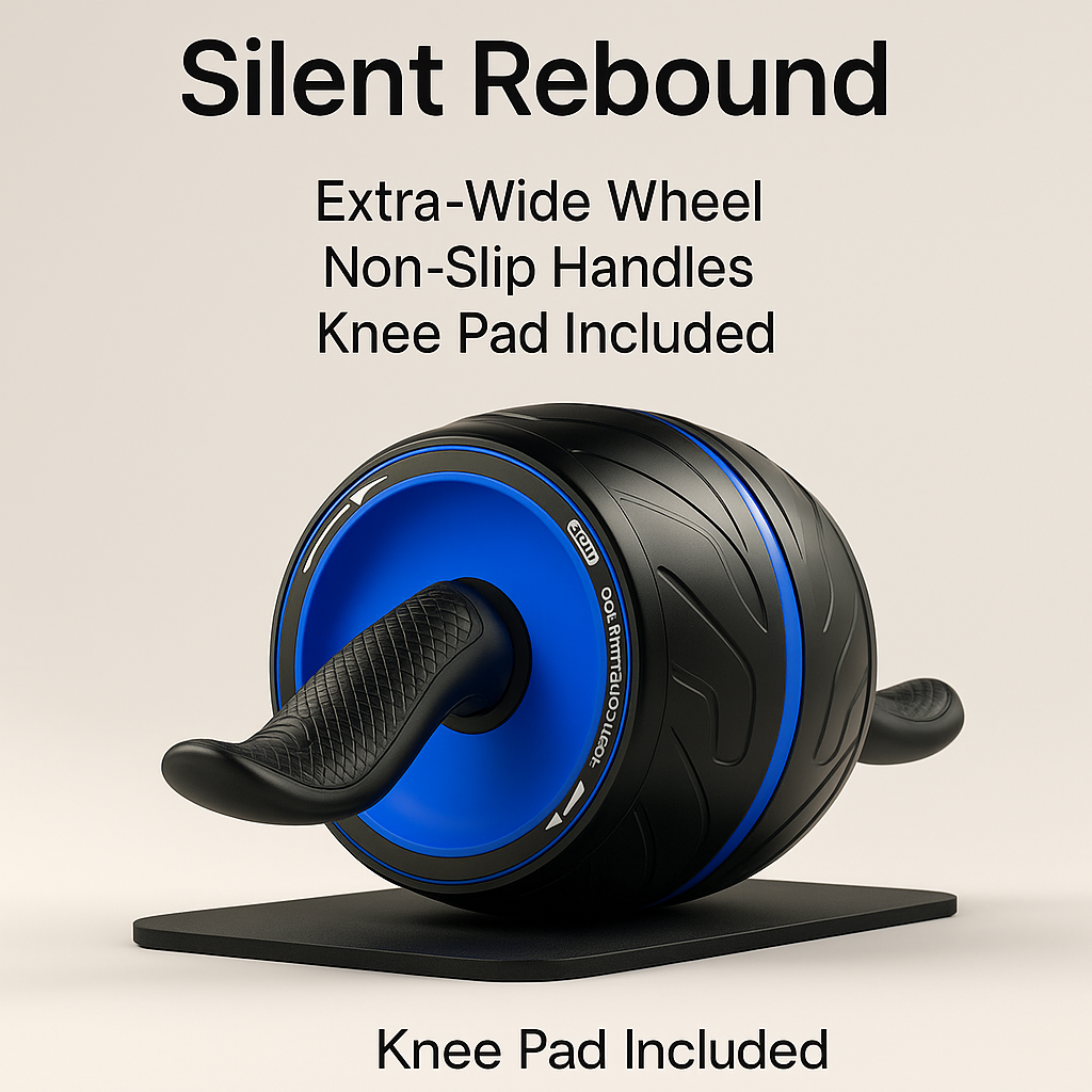 Compact rebound ab wheel stored neatly beside a desk for office workouts