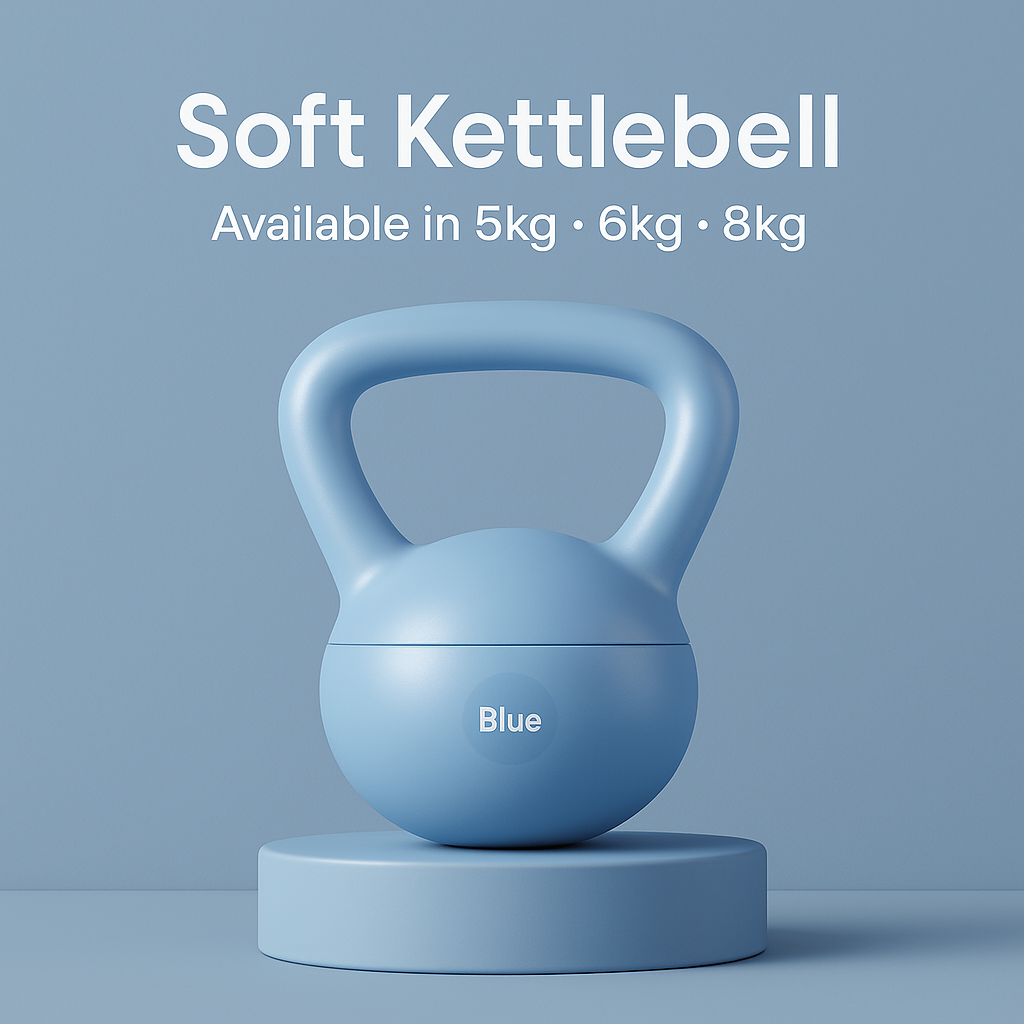 AuraBell Kettlebell showing soft PVC body and ergonomic handle